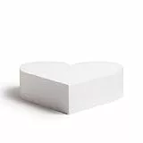 Decora, 0174062 Herzförmiger Styropor-Dummy einzeln verpackt, Ideal als Unterlage für gestapelte Kuchen, Gerade Kanten, 25 X H 7,5 cm.