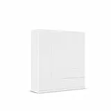 Rauch Möbel Costa, Kleiderschrank für Schlafzimmer, Kinderzimmer, Babyzimmer, Jugendzimmer, Flur, Garderobe 4-türig, 2 Schubladen, Push-to-Open, Farbe Weiß, Breite 181 cm