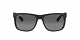 Ray-Ban Unisex Justin Sonnenbrille, Schwarz Gummi / Graue Gradient, 55 mm EU