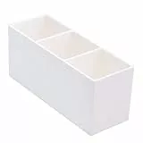 eKsdf Kosmetik Pinselhalter mit 3 Fächern Acryl Schminkpinsel Behälter Kosmetikpinsel Aufbewahrung Makeup Pinsel Organizer Becher für Pinsel Eyeliner Lippenstift Bürsten (Weiß)