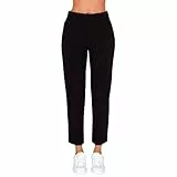 Armani Exchange Essentials Damen-Hose, gesticktes Logo, Strickwaren-Details, Schwarz, L