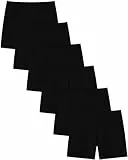 Adorel Mädchen Kurze Leggings Baumwolle Sommer Shorts Hosen Unterrock 6er-Pack Schwarz 158-164 EU (Herstellergröße L)
