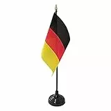 AZ FLAG - Tischflagge Deutschland - 15x10 cm Goldene Splitze - Deutsche Tischfahne 10 x 15 Cm - Flaggen