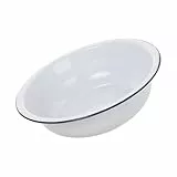 CALLARON Große Emaille Schüssel 30cm Klassische Weiße Rührschüssel für Haushalt und Gemüsewaschen Vielseitige Spülschüssel