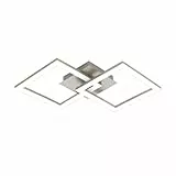 EGLO LED Deckenleuchte Huerta, Deckenlampe Wohnzimmer eckig, Lampe Flur Schlafzimer, Küchenlampe aus Metall in Silber, Schlafzimmerlampe warmweiß, L x B 37 cm