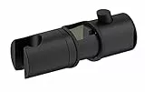 WENKO Brausegleiter Mod. Libertà, Duschkopfhalter für Duschstangen mit Ø 25/24/22 mm, Anbringung ohne Demontage der Stange und ohne Werkzeug, aus Kunststoff (ABS), einfache Höhenverstellung, Schwarz