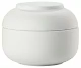 Zone Denmark Sensu Keramikdose mit Deckel fürs Bad, Deko Badezimmer, Badezimmer Organizer, Hübsche Dose für Aufbewahrung, aus Keramik, Durchm. 10 cm, Höhe 7,5 cm, Weiß