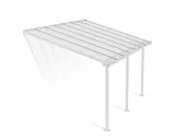 Canopia by Palram Terrassenüberdachung Alu Olympia 3X4.25 Polycarbonat Hohlkammerplatten Pergola 425 x 295 cm Weiss zur Überdachung ihrer Terrasse