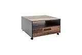 trendteam smart living - Universal - Couchtisch - Alteiche/Matera - Sofatisch auf Rollen mit 1 offenem Fach und 1 Schublade - (BxHxT) 70 x 41 x 70 cm - Wohnzimmertisch auf Rollen