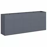 vidaXL Pflanzkübel Anthrazit 200x40x80 cm Kaltgewalzter Stahl, Pflanzschale, Garten-Garten-Pflanzkübel, Outdoor-Pflanzgefäß, Hochbeet, Pflanzgefäß