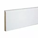 PROVISTON - Sockelleiste - Abgerundetes Profil - 10 x 100 x 2000 mm - MDF foliert - Weiß - Moderne Fußleiste - 10 Meter