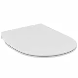 Ideal Standard Connect WC-Sitz, abgerundete Form, Toilettensitz mit Absenkautomatik und Quick-Release-Funktion für einfache Reinigung, aus robustem Duroplast – Weiß (370x435x50 mm)