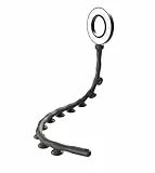 DigiPower Twist 3' Flexibles Ringlicht mit 10 Saugnäpfen für optimalen Halt am PC, Laptop, Tablet und am Spiegel, schwarz