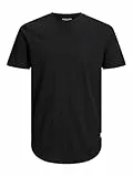 JACK & JONES Herren Rundhals T-Shirt JJENOA - Regular Fit Plussize XXL-8XL, Größe:4XL, Farbe:Black 12184933