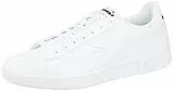 Diadora Unisex TORNEO Sneaker, Weiß/Weiß/Schwarz, 42 EU