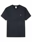 SPRINGFIELD Herren Basic Ss T-Shirt with Tree Embroidery Besticktes, blau, M