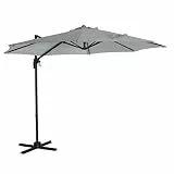SVITA AREA Sonnenschirm Ampelschirm UV50+ Garten Terrasse Outdoor 360° Schirm Aluminium drehbar kippbar Gartenschirm Gartenmöbel Hellgrau