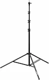 Rollei Profi Lampenstativ 285 cm - Robustes Aluminium Lampenstativ für Studioblitze, Höhenverstellbar zwischen 125 - 285 cm, inkl. Stoßdämpfung - Schwarz