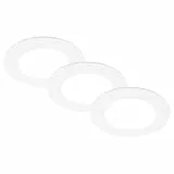 BRILONER – 3er Set LED Einbaustrahler 230V, LED Strahler Badezimmer IP44, Deckenstrahler, Spots, Deckenspots flach, Lichtfarbe einstellbar, Weiß