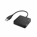 Hama USB Hub 2.0, 4-Fach Adapter (4in1 USB A Hub, Splitter mit 4-Ports, klein & kompakt, großer Buchsenabstand, Bus-Powered, externer USB-Verteiler) schwarz
