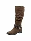 Marco Tozzi Damen Stiefel mit Blockabsatz Vegan, Braun (Cafe Comb), 40 EU
