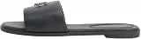Tommy Hilfiger Damen Sandalen Logo Hardware Mule aus Leder, Schwarz (Black), 41
