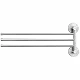 Auralum Handtuchhalter ohne Bohren/mit Bohren,180° Klappbar Handtuchstange Edelstahl Kann 5 KG Tragen,Handtuchhalter Wand 40CM,Handtuchhalter für Bad, Küche, Sauna - Chrom, Gebürstet (Chrom)