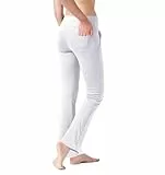 LaiEr Damen Yogahose, Fitness Hosen, Home Casual Hosen mit 4 Taschen, Hohe Taille Arbeitshose, 4-Wege elastische Enge Bauchhose Lange Schlaghose(L)