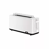Braun Breakfast 1 HT1110WH Toaster mit extra langem Schlitz, 8 Bräunungsstufen, Aufwärm- und Auftaufunktion, Krümelfach, 25 cm Schlitz, Leistung 1030 W, Weiß
