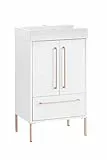 Schildmeyer Gloria II Waschtisch 150095, Weiß/Rosegold, 50 x 36 x 89,3 cm