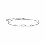 THOMAS SABO Damen Armband Perlen mit weißen Steinen 925 Sterlingsilber A2038-167-14-L19V