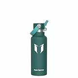 Super Sparrow Trinkflasche Edelstahl - Ultraleicht Thermobecher - 500ml - Standardmund Stroh-Deckel - BPA-Frei Thermoskanne, Thermosflasche für Sport, Travel, Schule, Outdoor