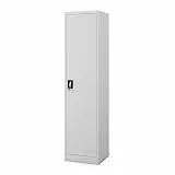 Jan Nowak Aktenschrank Büroschrank Metallschrank Lagerschrank 4 Fachböden Flügeltür Drehgriff Pulverbeschichtung Metall 185 cm x 45 cm x 40 cm (Grau)