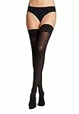 Wolford Damen Matt Fein Strumpfhose Velvet de Luxe 50 Stay - Up 20942, 50 DEN, Gr. Large, Schwarz (Black 7005)