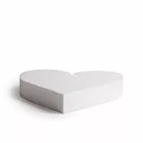 Decora, 0173915 Herzförmiger Styropor-Dummy einzeln verpackt, Ideal als Unterlage für gestapelte Kuchen, Gerade Kanten, 20 X H 5 cm, Beige