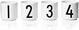 Design Letters Adventstassen 4 Stück | Ideal als Adventskerzenhalter, Advent Deko, Adventsgestecke | Porzellan Espressotassen Set für Weihnachtsdeko, Schreibtisch Deko| Kerzenhalter Adventskranz 50 Ml