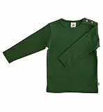 Leela Cotton Baby Kinder Langarmshirt Bio-Baumwolle T-Shirt Shirt Jungen Mädchen (62-68, Moosgrün)