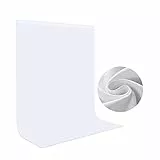 Fotohintergrund Weiß 1,5x2m, Bonvvie Faltbare Fotografie Hintergrund Musselin Hintergrund für Photo Video Studio, Fernsehen, Zoom, YouTube, Online-Meetings