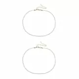 Holibanna 2Pcs Perlen Halskette Heishi Surfer Boho Hawaii Seed Bead Kragen Einstellbar Strang Schmuck für
