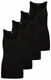 VERO MODA Damen VMMAXI My Soft Long Tank TOP GA 4 Pack, Black/Black & Black & Black, M