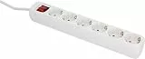 UNITEC Tischsteckdose mit Stecker Schalter, 6-Fach, 1.4 m, H05VV-F 3G1.5 mm², weiß