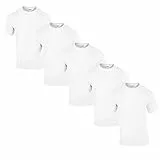 Gildan 5 Stück Heavy Cotton T-Shirt Herren Shirt S - 3XL Schwarz Weiß (XL, Weiß)