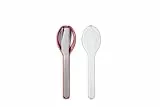 Mepal - Besteck 3-teiliges Set Ellipse - Besteck-Set für unterwegs - Besteht aus einem Messer, Gabel & Löffel - Besteck-Set mit Reiseetui - Edelstahl - Vivid Mauve