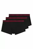 HUGO Herren Trunk Triplet Planet Dreierpack Boxershorts aus Stretch-Baumwolle mit Logo-Bund Schwarz002 L