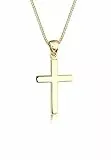 Elli Halskette Damen Kreuz Symbol Basic in 925 Sterling Silber Vergoldet