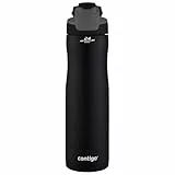 Contigo Trinkflasche Autoseal Chill Matte Black, Edelstahl Wasserflasche mit Autoseal Technologie, Isolierflasche hält Getränke bis zu 28 Stunden kalt auslaufsicher, BPA-frei, 720 ml