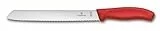 Victorinox Swiss Classic Profi Brotmesser, Extra Scharfe Klinge, Wellenschliff, 21 cm, Robuster Kunststoffgriff, Rostfreier Stahl, Rot