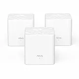 Tenda Nova MW3 Mesh WLAN System - AC1200 Dual Band Mesh Set - empfohlen für Häuser mit 2-3 Schlafzimmern - 6xEthernet Port - Ersetzt Router und Repeater - APP Steuerung - WPA2-3er Pack