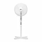 16 Zoll Standventilator 40 cm oszillierend leise mit bürstenlosem Motor 3 Geschwindigkeitsstufen höhenverstellbar 90° Oszillation energieeffizient starker Luftstrom Sommer Ventilator Weiß