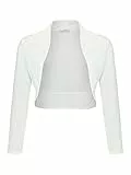 DANAEST Damen Langarm Bolero Festlich Strickjacke Schulterjacke Kurz Top (700), Grösse:M, Farbe:Weiß